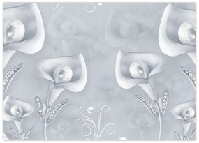 Tablou pe sticlă - Flori de perle (70x50 cm)