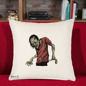 Perna Decorativa Halloween Zombie Infricosator, 40x40 cm, Crem Reliefat, Husa Detasabila, Perna Inclusa, BEKZ®