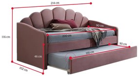Expedo Pat tapitat ZEYNA Velvet, 90x200, bluvel 52