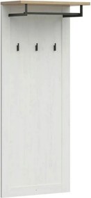 Cuier hol LOKSA, alb/stejar, PAL laminat, 59x30x143 cm