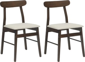 vidaXL Scaun de sufragerie 2 pcs Maro Închis, Alb