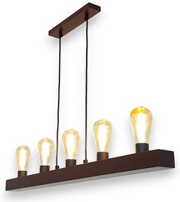 Lustra rustica fabricata manual din lemn ARCOS 5L