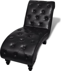 vidaXL Șezlong, maro, piele ecologică