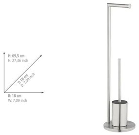 WENKO 25676100 - Set pentru WC FERLA, 18 x 69,5 cm, oțel inoxidabil satinat
