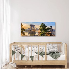 Tablou - Pod peste râu, Budapesta, Ungaria (120x50 cm)