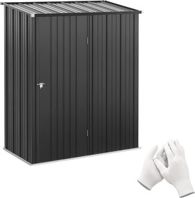Outsunny Magazie Grădină Mare din Oțel cu Zăvor pentru Grădină, Negru | Aosom Romania