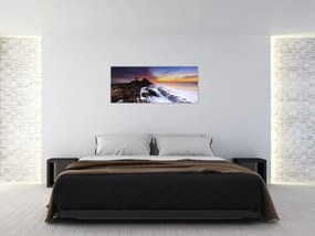 Tablou cu munți în ceață (120x50 cm)