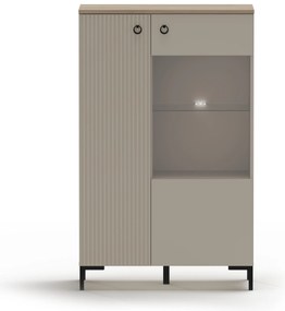 Vitrină Demandaron 2 (taupe + stejar silverjack). 1116816