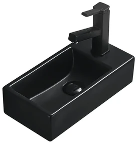 Mexen Inez chiuvetă blat stânga 40 x 20 cm, Negru mat - 21484085L