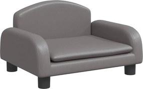 vidaXL Canapea pentru copii, gri, 50x40x30 cm, piele ecologică