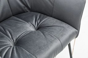 Set de 2 scaune elegante cu cotiere confortabile Loft, gri argintiu