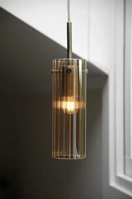 Markslöjd 109015 - Lustră pe cablu TIBIA 1xE14/40W/230V bej fumuriu/alamă