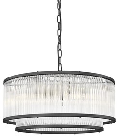 Lustra suspendata eleganta design modern SERGIO negru mat