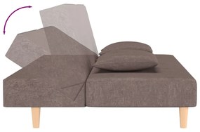 Canapea cu 2 locuri, cu 2 perne, gri taupe, material textil Gri taupe, Fara scaunel pentru picioare Fara scaunel pentru picioare