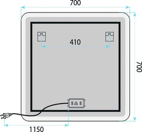 Oglindă LED 70x70cm TOP-2