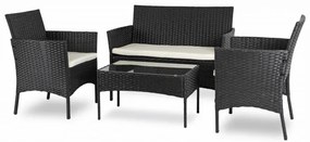 JAKS Mobilier de gradina din ratan negru