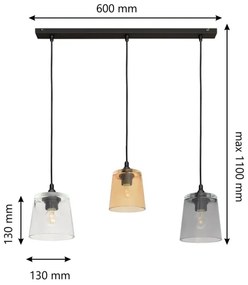 Lustră pe cablu LUCEA 3xE27/15W/230V