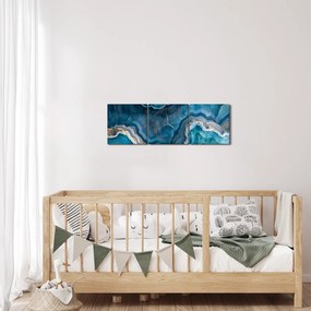 Tablou - Detaliu de acvamarin (cu ceas) (90x30 cm)