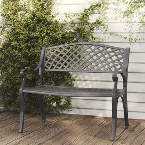 317748 vidaXL Bancă de grădină, negru, 102 cm, aluminiu turnat