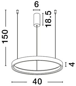 Lustra LED circulara PERRINE 40cm, maro