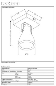 Spot LED dimabil CONCRI 1xGU10/5W/230V Lucide 05910/05/30