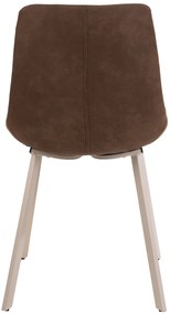 MAZZONI EXPORT IDA Crem și Maro (material Monza 90/Preston 22)/cadru bej - SCAUN TAPIȚAT BOUCLÉ MODERN PENTRU SALON/SUFRAGERIE LOFT