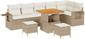 vidaXL Set de canapele pentru grădină 9 pcs Bej poliratan
