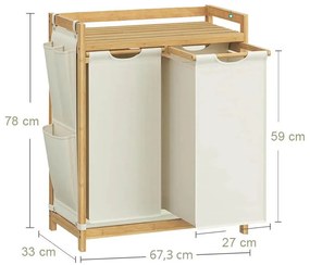 Coș de rufe cu două compartimente