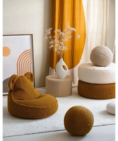 Pernă decorativă pentru copii maro cu tapițerie din țesătură bouclé Ball – Wigiwama