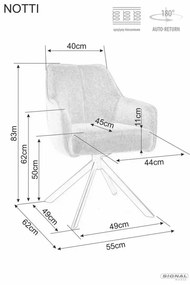 Scaun Notti bej deschis/negru Brego22