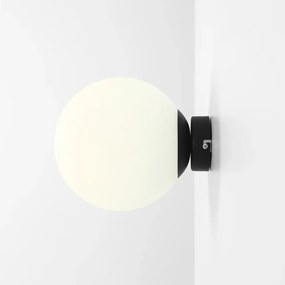 Aplica perete moderna neagra cu glob de sticla Ball M