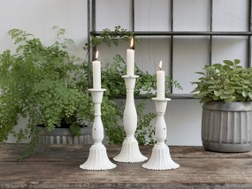 Sfeșnic din metal cu finisaj antichizat crem, H20.5xD10 cm, „Candlestick"