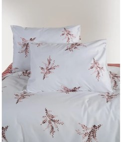 Lenjerie de pat albă-roz din bumbac ranforcé pentru pat de o persoană 140x200 cm Breeze Floral – Mila Home Luxury