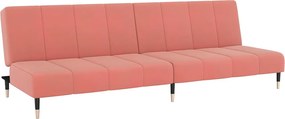 vidaXL Canapea extensibilă cu 2 locuri, roz, catifea
