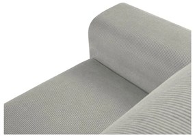 Colțar gri deschis extensibil, cu spațiu de depozitare cu tapițerie din catifea reiată (cu colț pe partea dreaptă, cu șezlong) Kyoto – Cosmopolitan Design