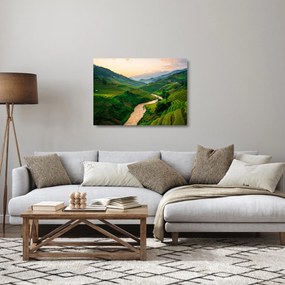 Tablou pe sticlă - Terase de orez II. (70x50 cm)