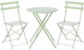 Mobilier de grădină pliabil Aldotrade Bea verde,set masă și 2 scaune