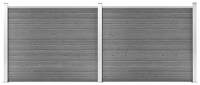 vidaXL Set panouri gard, 353x146 cm, gri, WPC