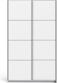 Șifonier cu uși glisante Tvilum Verona, 122x202 cm, alb
