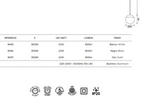 Pendul LED incastrabil design minimalist, KILDA alb MA-8435