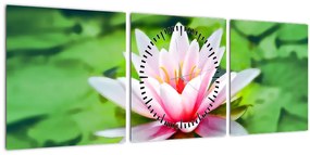 Tablou - Nuferi pe apă (cu ceas) (90x30 cm)