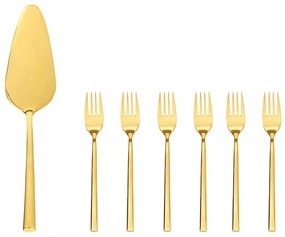 Set tacamuri inox servire desert, 7 piese, Como Gold