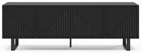 Comodă TV neagră 161x55x35 cm Peta – Marckeric