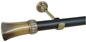 Galerie simpla fara inele PLUTON CRYSTAL /25 - negru/aur antic (Alege marime: 320 cm)