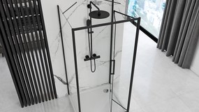 Cabina de dus de perete Rapid Fold Negru 90x100cm, Rea