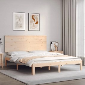 3193671 vidaXL Cadru de pat cu tăblie, 160x200 cm, lemn masiv