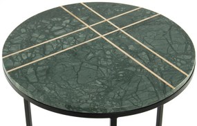 Masuta de cafea rotunda din marmura Louis 44.5x44.5x64 cm verde