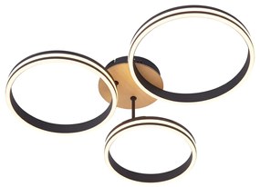 Plafonieră din lemn cu LED, cu dimmer în 3 trepte, cu 3 lumini - Navara