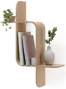 Raft în culoare naturală etajat din lemn masiv de arbore de cauciuc Montage – Umbra