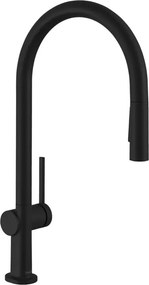 Baterie bucatarie cu dus extractibil Hansgrohe Talis M54 210 negru cu 2 tipuri de jet